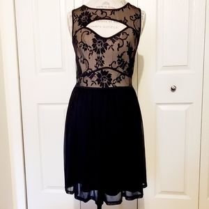 UP By ULTRA PINK Fit & Flare Cut Out Back Black Dress Women Size M